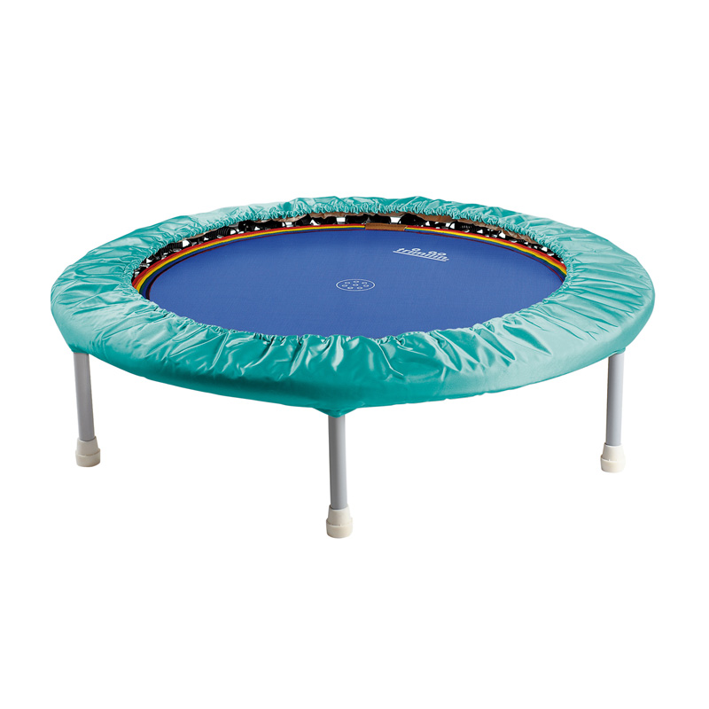 Minitrampolin Trimilin-pro mit türkisem Randbezug und blauer Sprungmatte